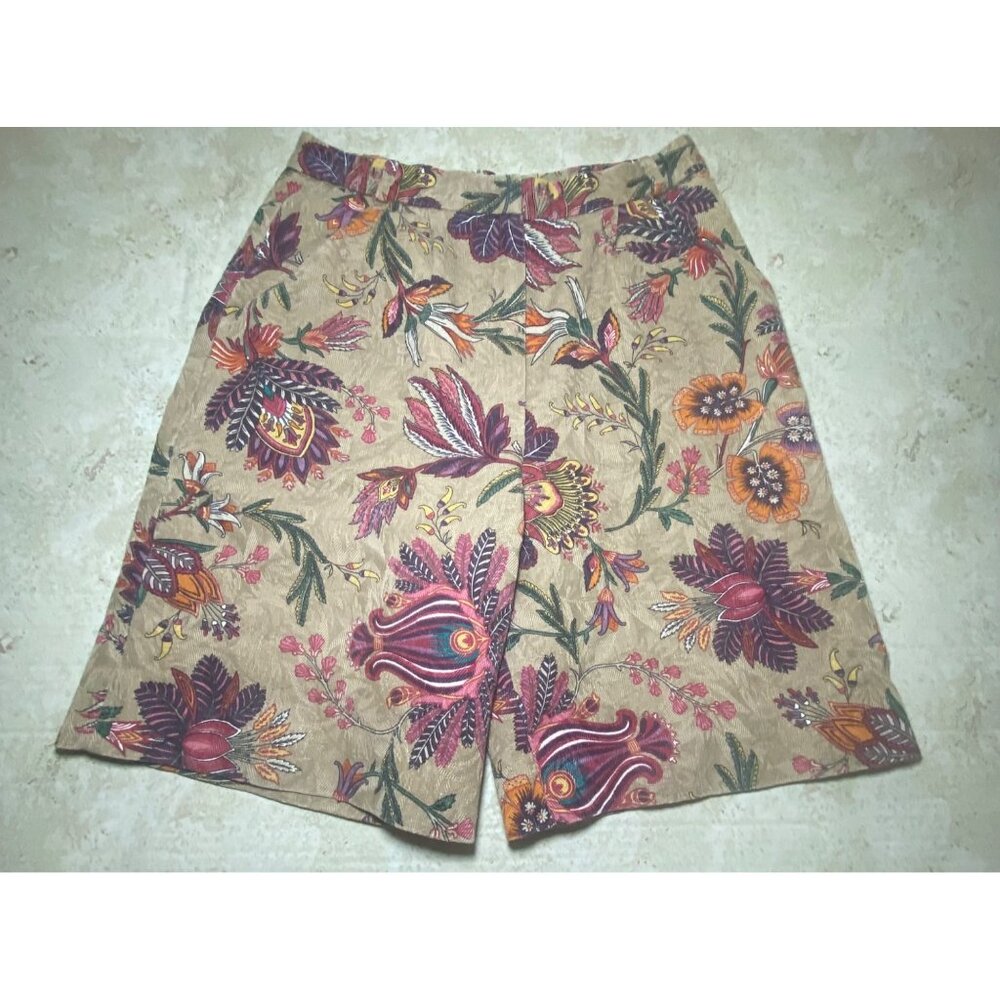 Doncaster Floral Print High-Waist Cotton Shorts Made‎ In USA Boho Cottagecore
